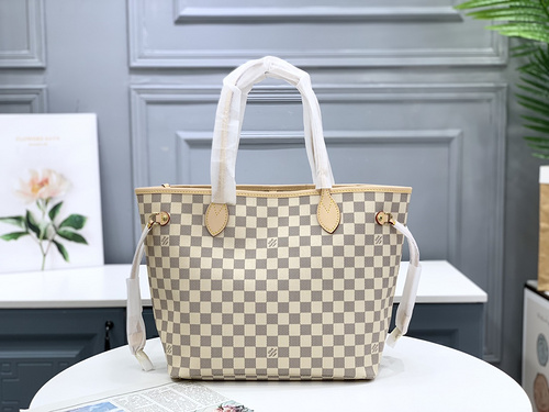 LV L Family LV handbag number M41361 White Grid Bai Li-aea7b21e